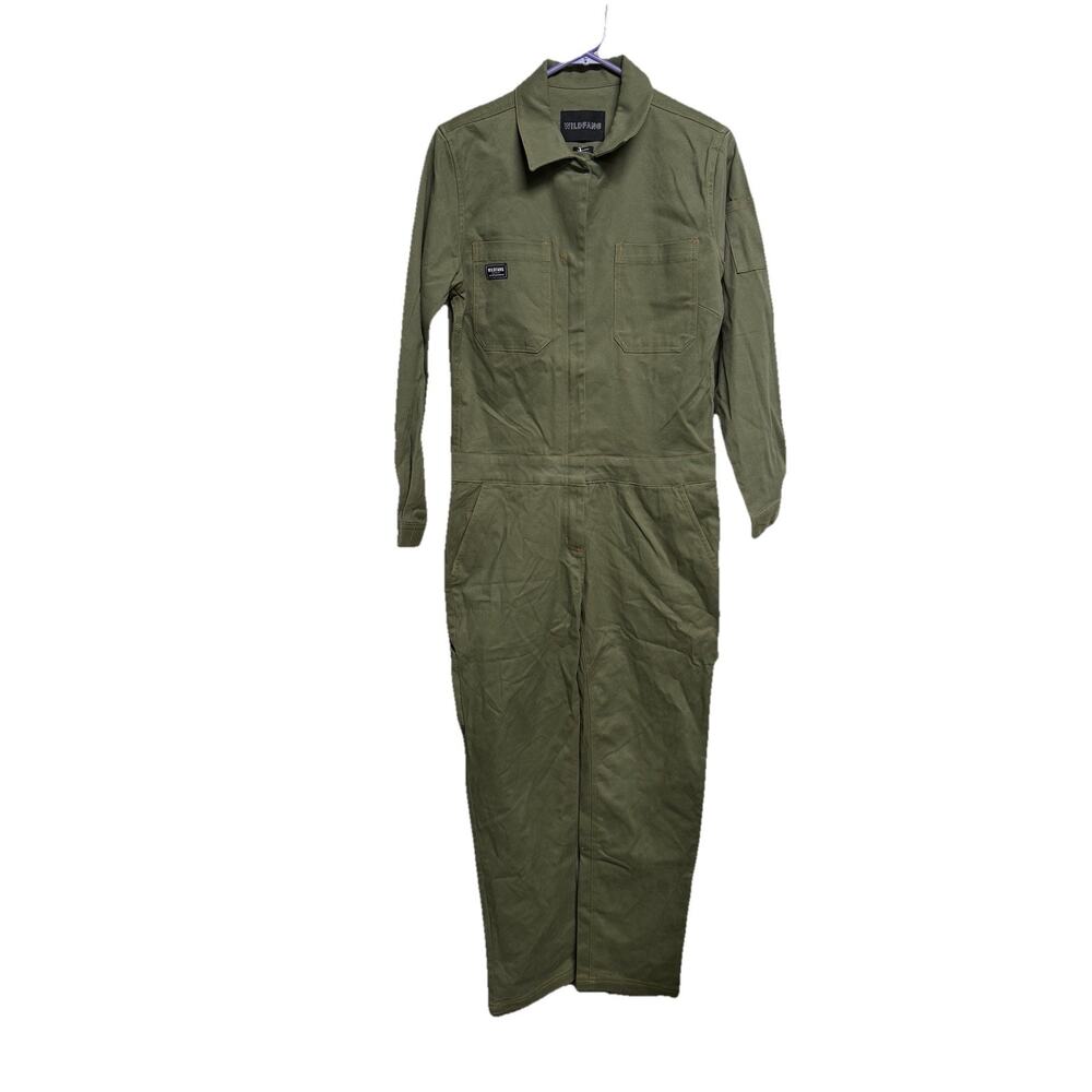 Wildfang The Essential Long Sleeve Coverall, Olive, Size S, NWT